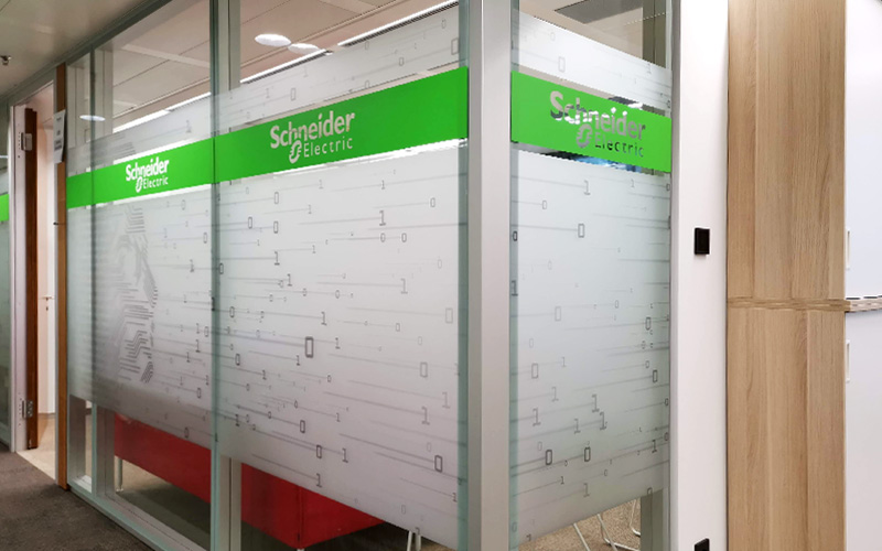 Sichtschutzfolierung Schneider Electric